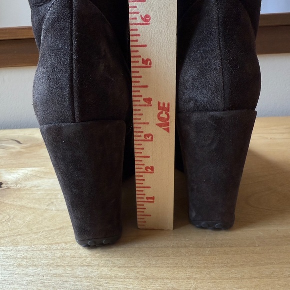 THE ORIGINAL CAR SHOE SUEDE BOOTS TALL PLATFORM WEDGE LUXURY DESIGNER 36 US 6 - Picture 7 of 12